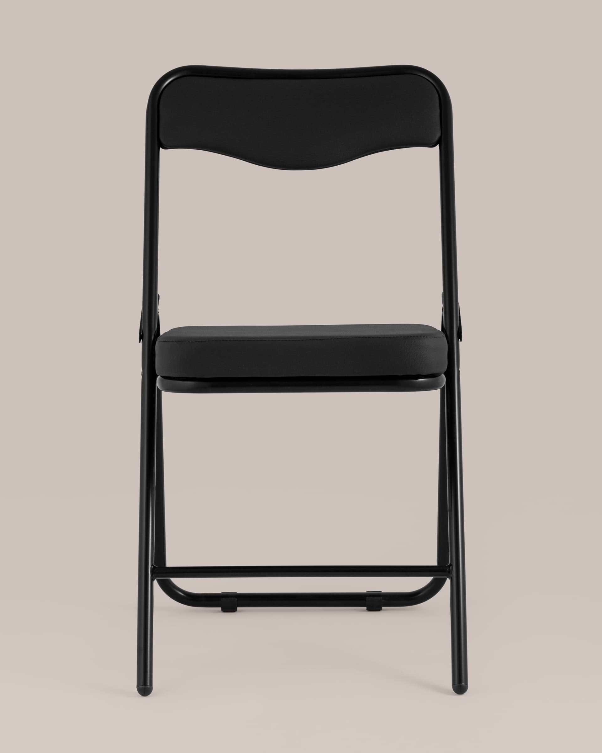 Складной стул Джонни экокожа черный каркас черный матовый