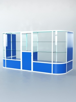 Павильон торговый из профиля пристенный №12б, Делфт голубой U525 ST9 + Белый