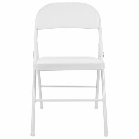 Стул складной BRABIX "Golf Plus CF-003 КОМФОРТ", белый каркас, кожзам белый, В КОРОБЕ, 533028