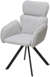 Стул ЛОНГ (LONG) 360 град. поворот. NS10 Серый, букле / черный каркас