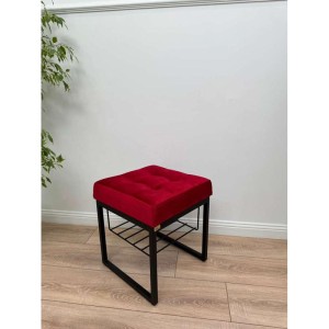 Банкетка Марсей 40-44 с полкой (бордовый/черный)