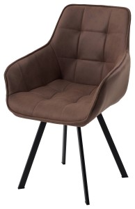 Стул СОЛИС 360 град. поворот.  Федерика Шоколад, иск.замша / черный каркас,