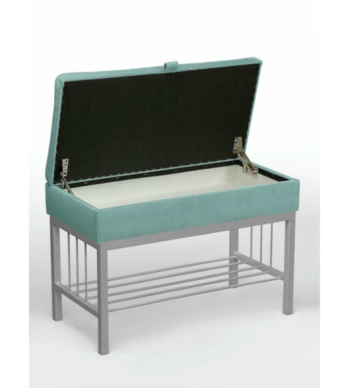 Банкетка Н-76 (серый/светло-бирюзовый)