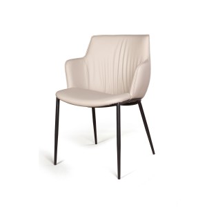 Стул с подлокотниками София, иск.кожа soft-touch, серый