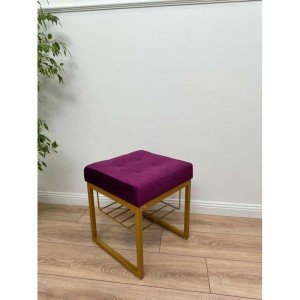 Банкетка Марсей 40-44 с полкой (фиолетовый/золото)