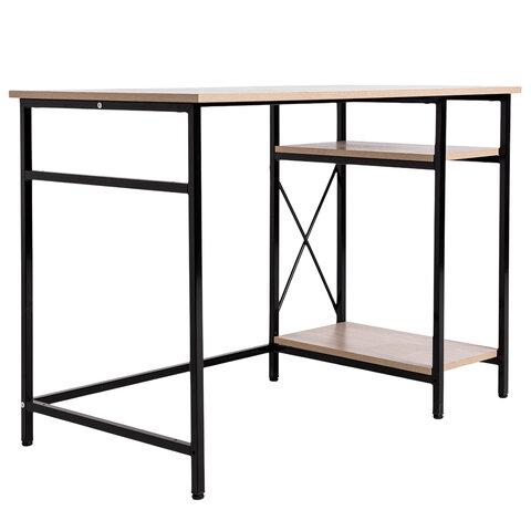 Стол BRABIX "SMART CD-020", 900х500х770 мм, ЛОФТ, металл/ЛДСП ясень шимо светлый, каркас черный, 641949