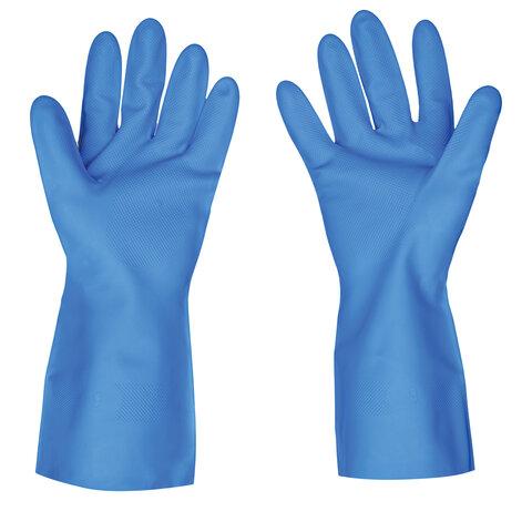 Перчатки нитриловые SCAFFA "Практик", хлопчатобумажное напыление, КЩС-1, р. 10, XL, синие, 00-01017723