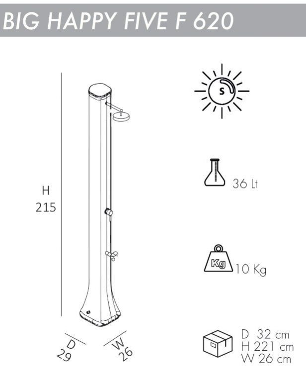 Душ солнечный Big Happy Five F 620 антрацит