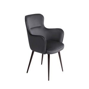 Стул c подлокотниками Кинг, поворотный на 360 градусов, бархат серый 27