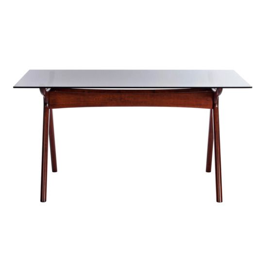 Стол Viborg, темный орех/ стекло