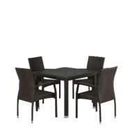 Комплект мебели Аврора, 4 стула, brown, квадратная столешница