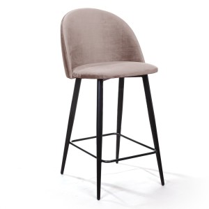 Стул полубарный Томас, бархат пепельно-бежевый 25