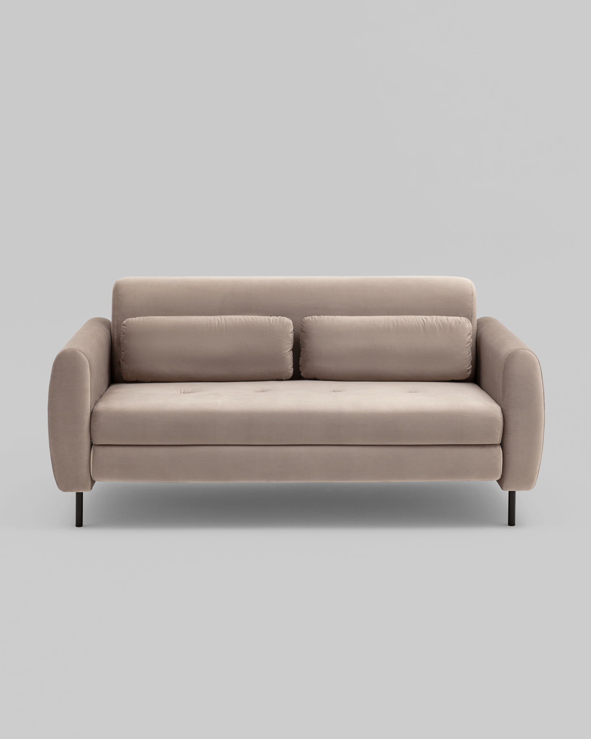 Диван-кровать прямой Барнаби велюр светло-серый