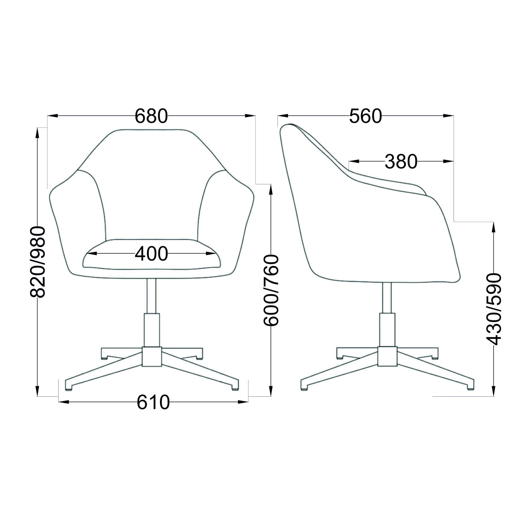 Кресло поворотное Dubai, зеленый, велюр