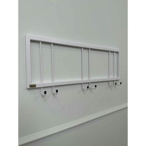 Вешалка настенная металлическая с крючками -73 (белый)