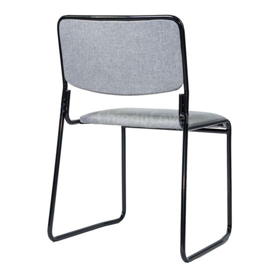Стул Хэир, каркас черный, рогожка серая