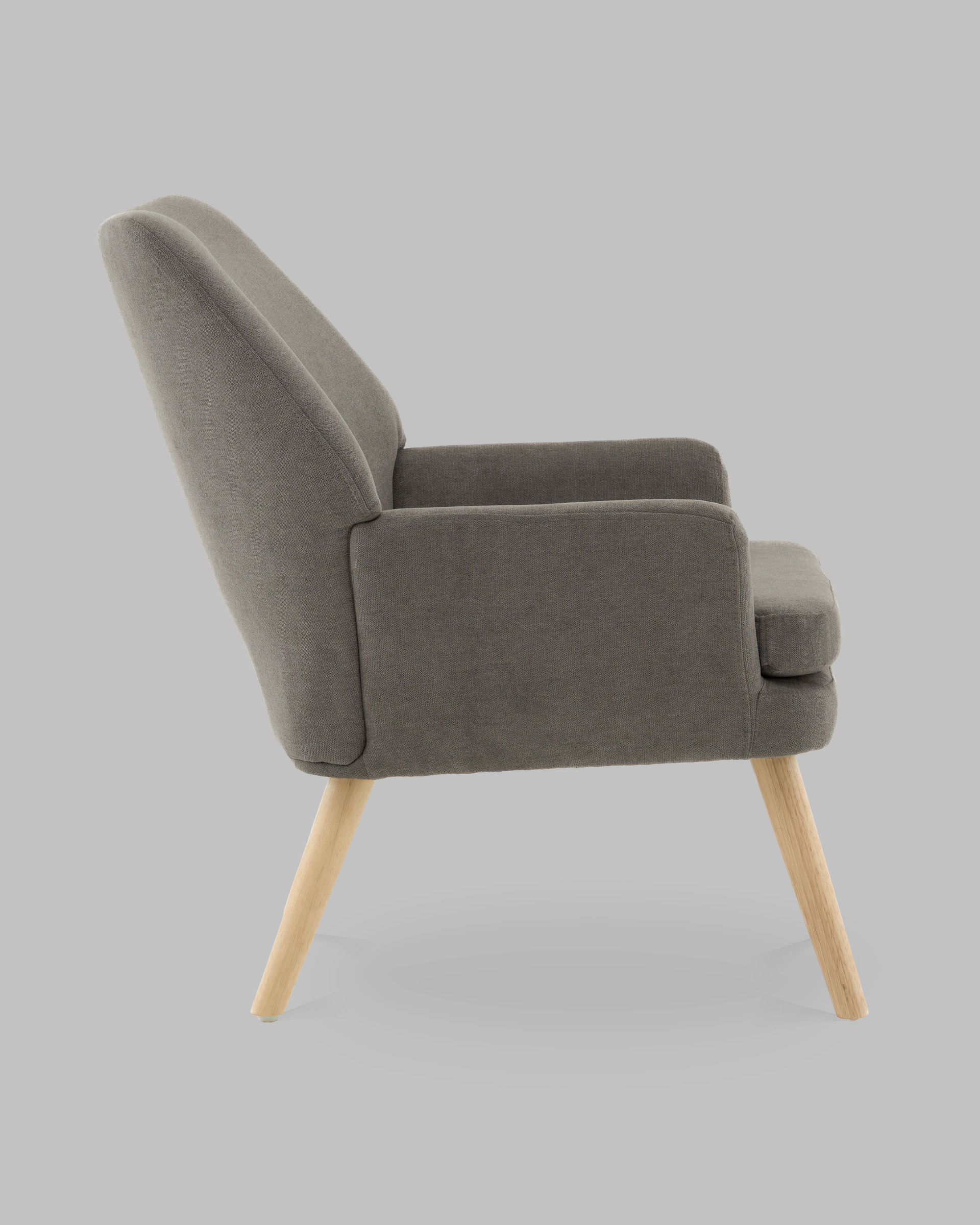 Кресло Харви серый деревянные ножки