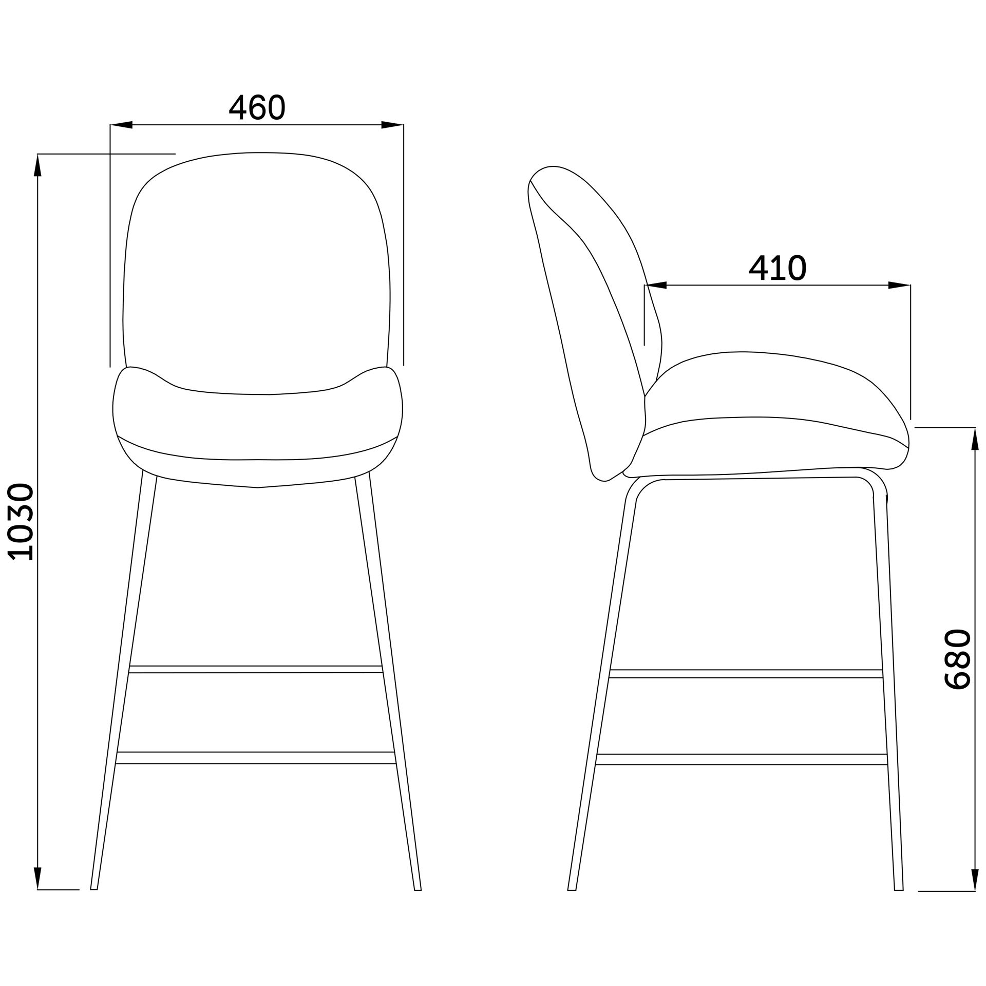 Стул барный Trend, бежевый, велюр
