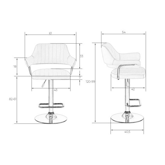 Барный стул КРАКОВ, экокожа красная