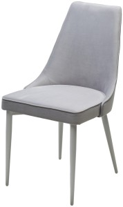 Стул НЕПАЛ (NEPAL-P) СВЕТЛО-СЕРЫЙ BM-4, велюр/ белый каркас
