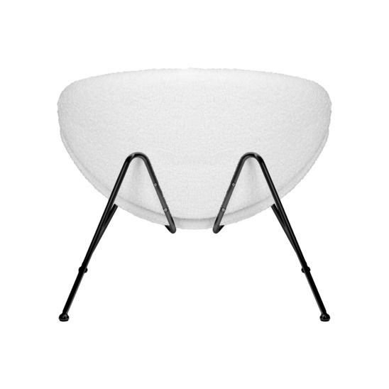 Кресло Cosiness, белая ткань букле, черное основание