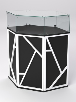 Торговый прилавок угловой с дверками серии РОК №16, Черный