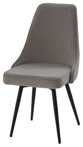 Стул БЕРТИ 360 град. поворот. B22 Серый, велюр / черный каркас,