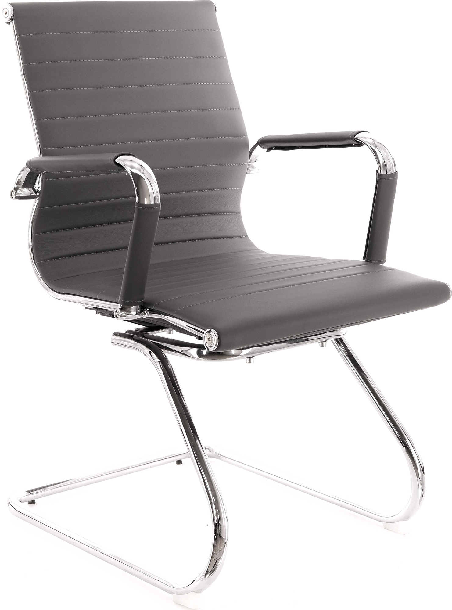 Кресло для посетителей Everprof Leo CF Экокожа Серый