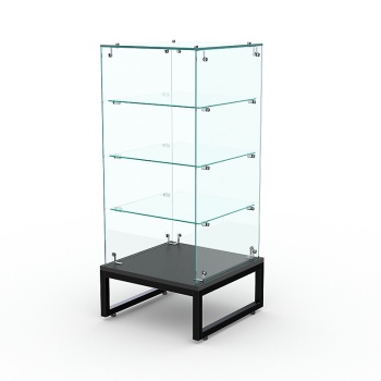 Торговый стеклянный прилавок "ЛОФТ СТИЛЬ" №12-22 (без дверки), Черный