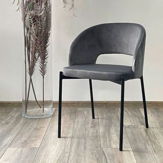 Стул Agnes серый/ черный каркас