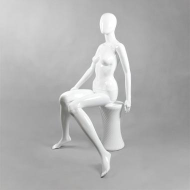 FA-6 Манекен женский сидячий с тумбой глянцевый без лица