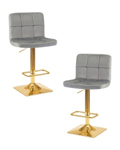 Набор 2 шт Стул барный DOBRIN GOLDIE, серый велюр (MJ9-75)