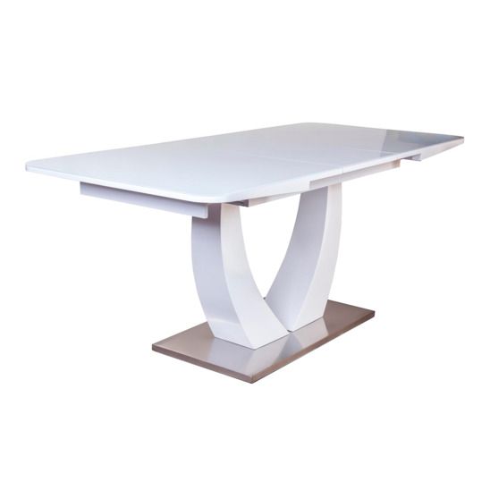 Стол раскладной Adams 160, закаленное стекло белый