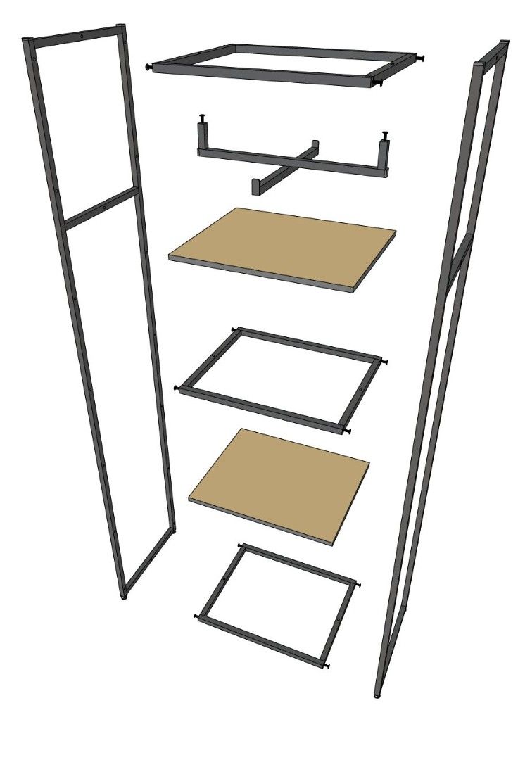 Стеллаж для одежды A2260-08-ЧБ 220х60х45