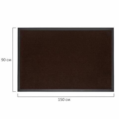Коврик придверный 90х150 см, КОРИЧНЕВЫЙ, влаго-грязезащитный, 300 г/м2, рубчик, PRIMILA STANDARD, 701017