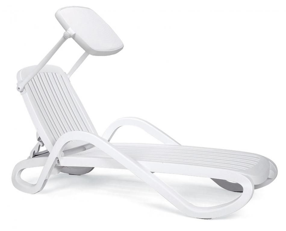 Шезлонг-лежак пластиковый Eden белый