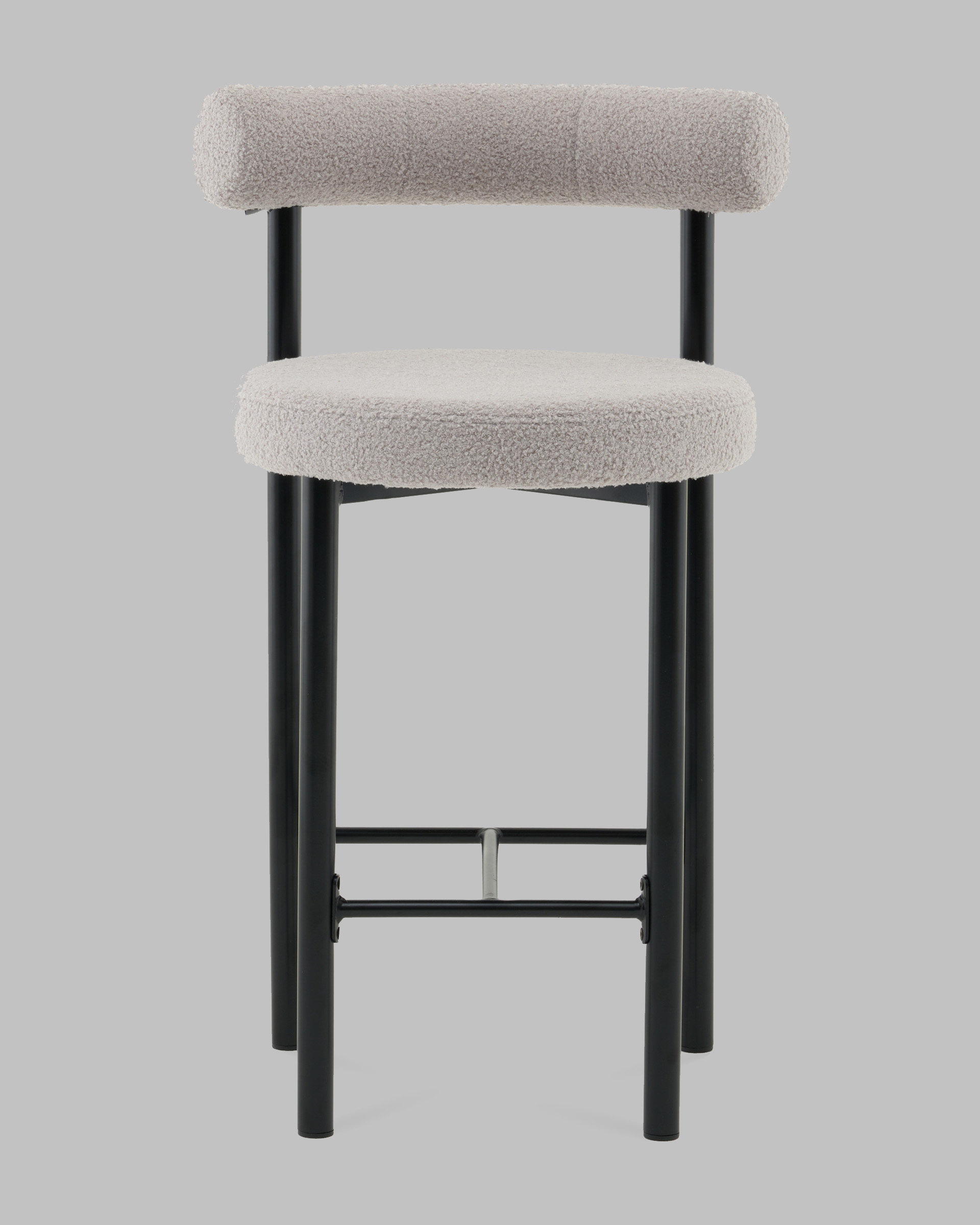 Стул полубарный Флорео букле светло-серый