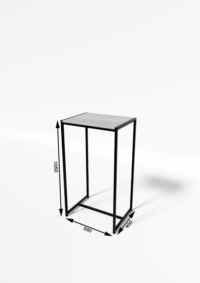 Стол TEVOLO демонстрационный черный-дуб сонома В105Ш60Г45