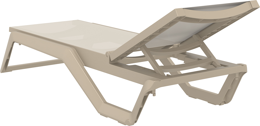 Шезлонг-лежак пластиковый Rio Pro бежевый