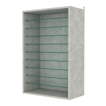 Витрина настенная с регулировочными полками №2-5ГГ-РЕГ, Метрополитан Грей