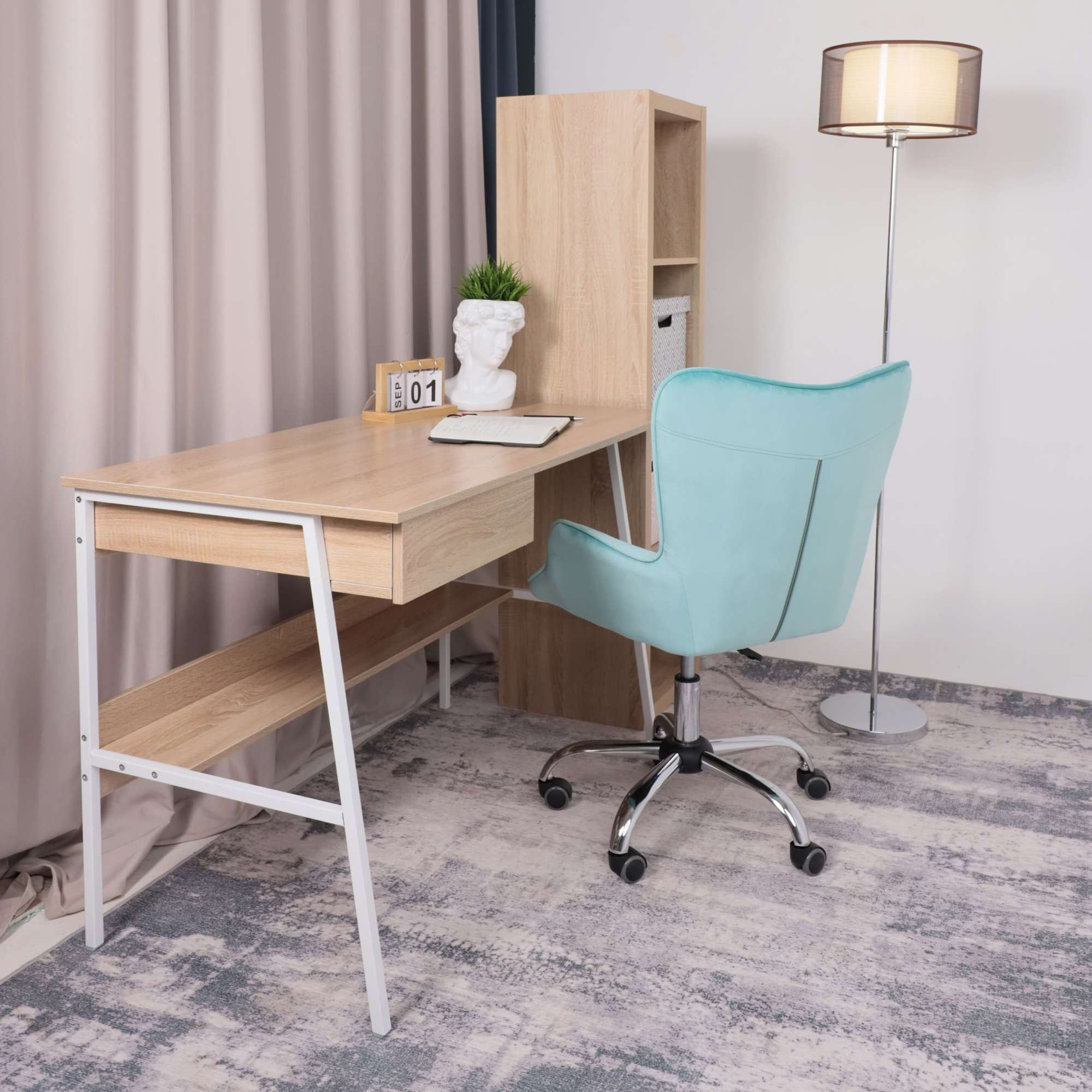 Кресло поворотное Bella, мятный, велюр