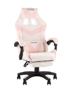 Кресло спортивное TopChairs MG-7019 букле бело-розовый