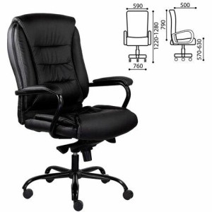 Кресло офисное "Ровер" CH-708, усиленное, НАГРУЗКА до 150 кг, экокожа, черное