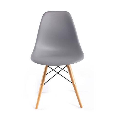 Стулья BRABIX "Eames CF-010", КОМПЛЕКТ 4 шт., пластик серый, опоры дерево/металл, 532632