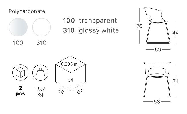 Кресло прозрачное Miss B Antishock хром, прозрачный