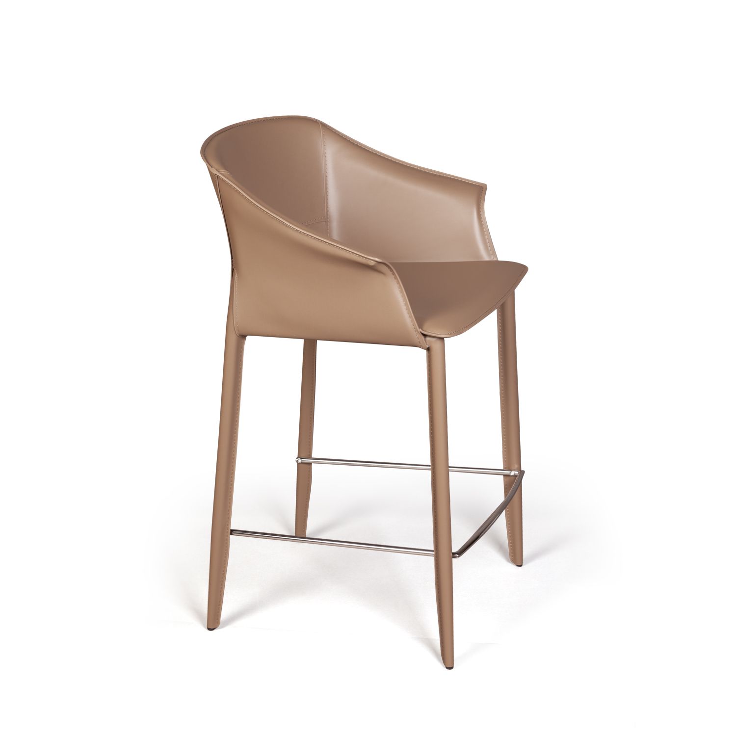 Стул полубарный Джио, кожа хаки-тауп