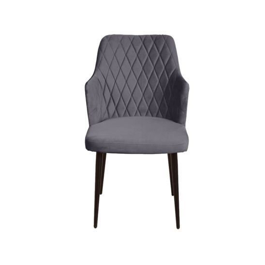Стул Hunt с подлокотниками бархат серый