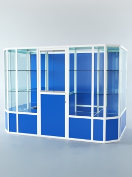 Павильон торговый из профиля пристенный №10б, Делфт голубой U525 ST9 + Белый