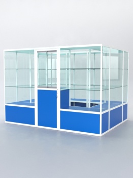 Павильон торговый из профиля островной №1б, Делфт голубой U525 ST9 + Белый