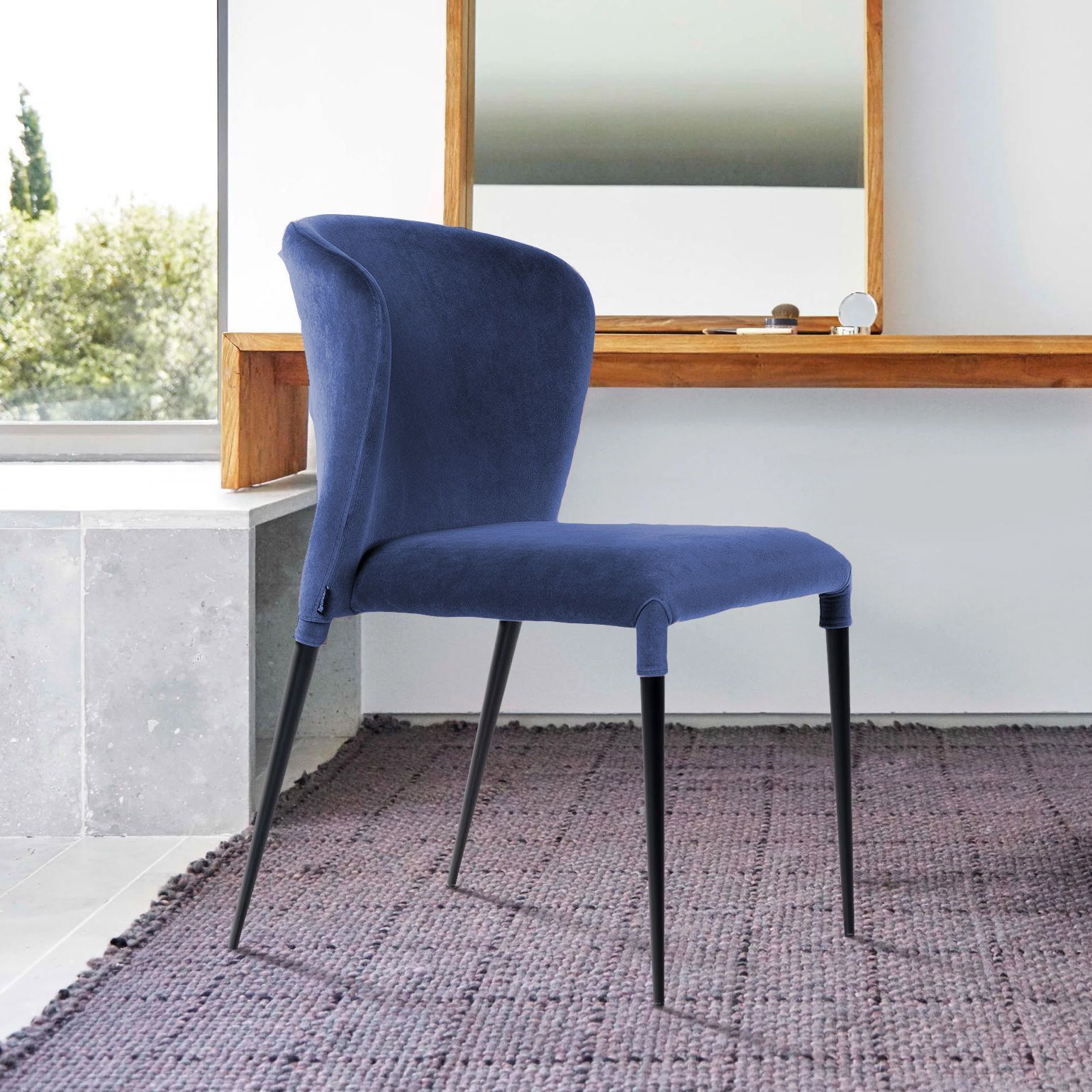 Стул Альберт, бархат синий 29